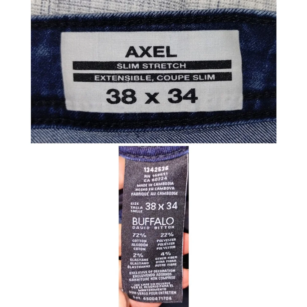 Men's Buffalo David Bitton Axel Blue Slim Straight Jeans (Size 38x34)